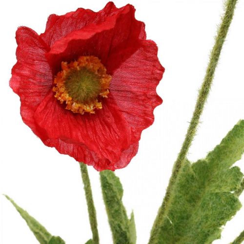 Floristik24 Kunstig valmuerød blomst med 4 valmueblomster H60cm