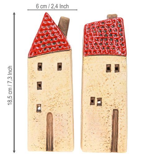 Artikel Lanterne advent keramikhus efterårsdekoration H18/18,5 cm 2 stk.