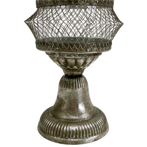 Floristik24 Lanterne antik glas og metal Ø14cm H27cm