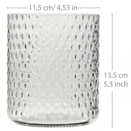 Lanterneglas, blomstervase, glasvase rund Ø11,5cm H13,5cm