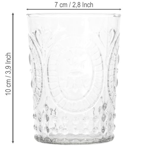 Glasorkanlanterne, lysestage, fyrfadsstage, glas Ø7,5 cm H10 cm | Floristik24.dk