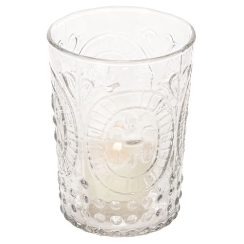 Glasorkanlanterne, lysestage, fyrfadsstage, glas Ø7,5 cm H10 cm | Floristik24.dk