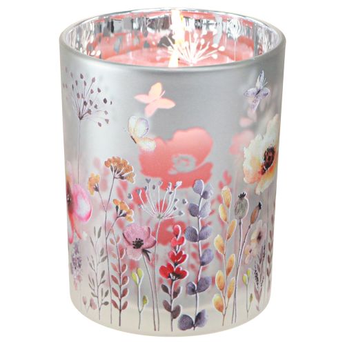 Artikel Lanterne glas valmue eng sølvfarvet H12,5cm 2 stk