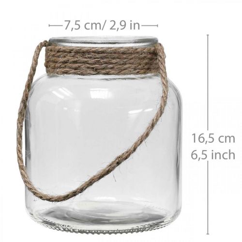 Floristik24 Lanterneglas, fyrfadsstage til ophæng H16,5cm Ø14,5cm