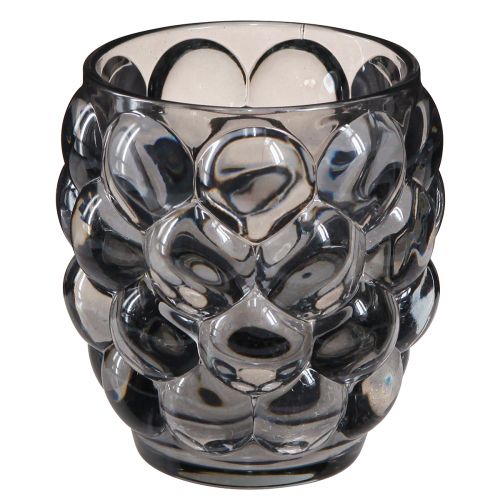 Artikel Lanterne glas fyrfadsstage gråtonet Ø9cm H9,5cm 4stk