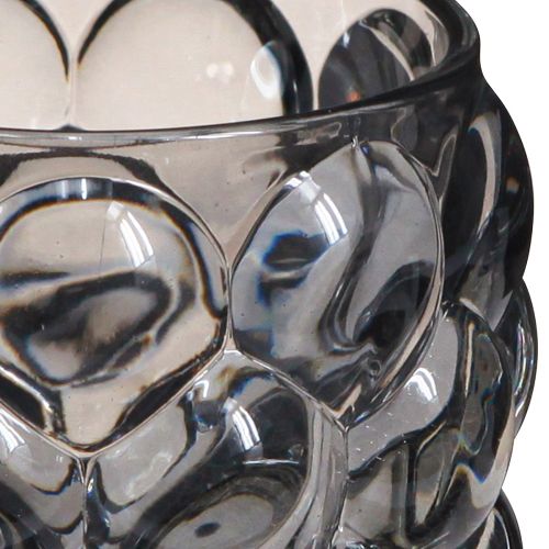 Artikel Lanterne glas fyrfadsstage gråtonet Ø9cm H9,5cm 4stk