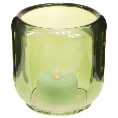 Artikel Lanterne Glas Fyrfadsstage Retro Grøn 8cm 6 Stk