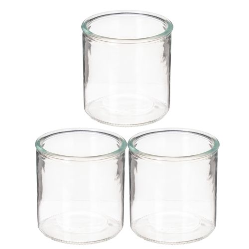 Glascylindervase, transparent, alsidig, 10 cm, 3 stk. | Floristik24.dk