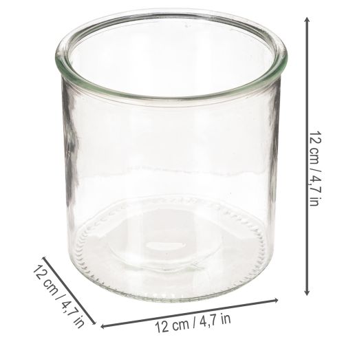 Glasfyrfadsstage, rund, klart glas, alsidig, 12 cm, 2 stk. | Floristik24.dk