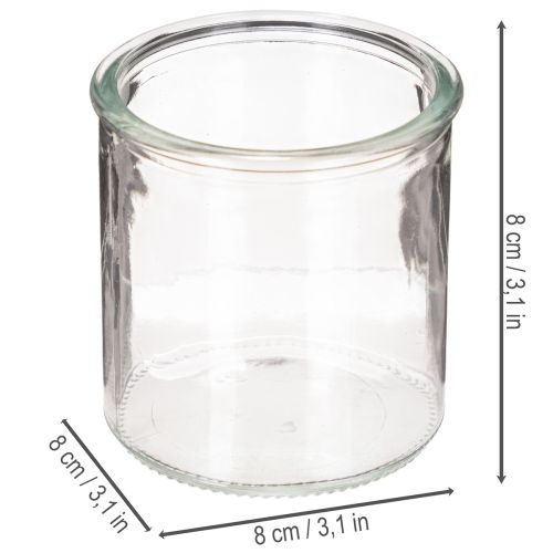 Rund glasvotivlysholder, klart glas, 8 cm, 3 stk. | Floristik24.dk