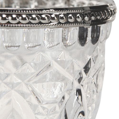 Floristik24 Lanterneglas med metalkant klar Ø9cm H10,5cm 6 stk