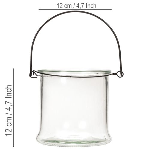 Glashængende lanterne Ø12cm H12,5cm 2 stk. | Floristik24.dk