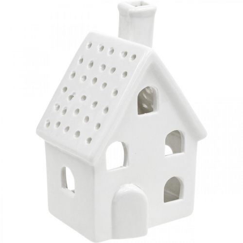 Artikel Lanternehus Keramik Lyshus Advent Hvid H14cm 2 stk