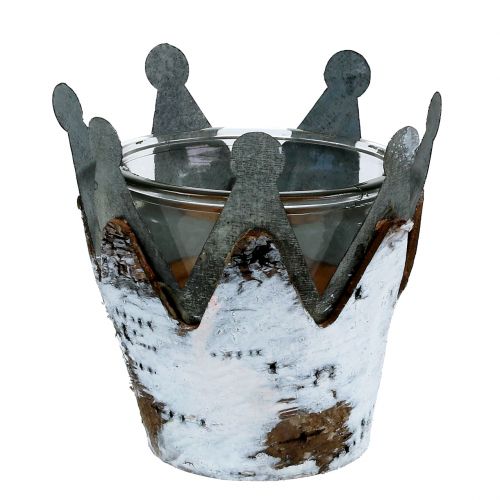 Floristik24 Lanterne krone med birk Ø11cm H11.5cm 1p