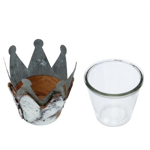 Floristik24 Lanterne krone med birk Ø11cm H11.5cm 1p
