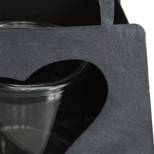 Artikel Lanterne Metal Dekorationspose med Hjerte Antracit H18cm 2stk