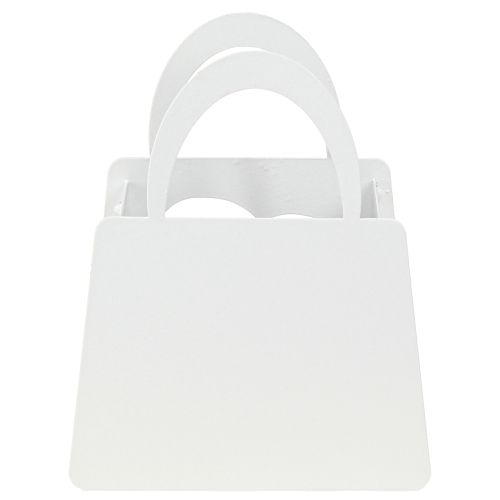 Artikel Lanterne metal dekorativ taske med hjerte hvid H18cm 2stk