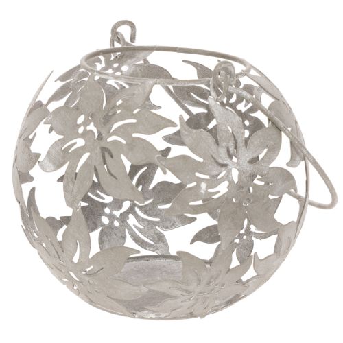 Metal Windlight Hængende Dekoration Lanterne Grå Ø14cm H13cm | Floristik24.dk