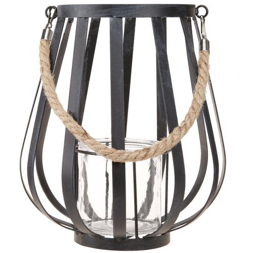 Artikel Lanterne metal lanterne med glas antracit Ø23cm H27cm