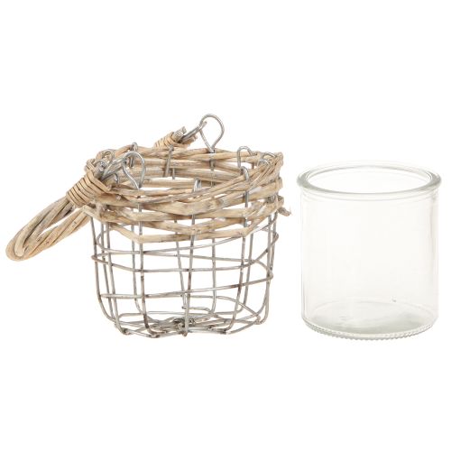 Artikel Lanterne fyrfadsstage glas metal pil Ø10,5cm 3 stk