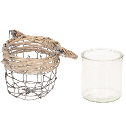 Fyrfadsstage, glas, metal, pil, Ø10,5 cm, 3 stk. | Floristik24.dk