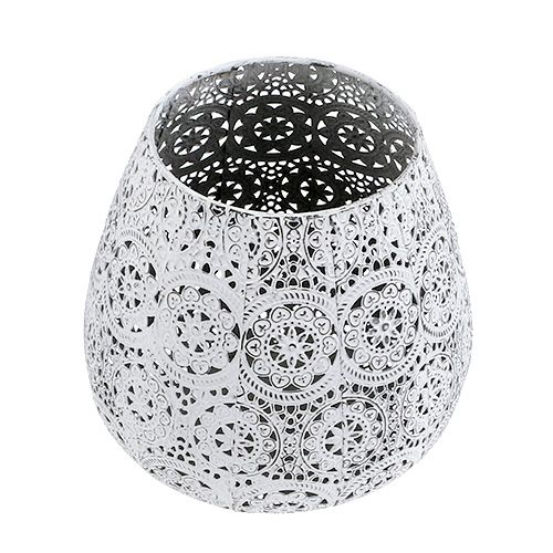 Floristik24 Lanterne hvid Ø19cm H18,5cm