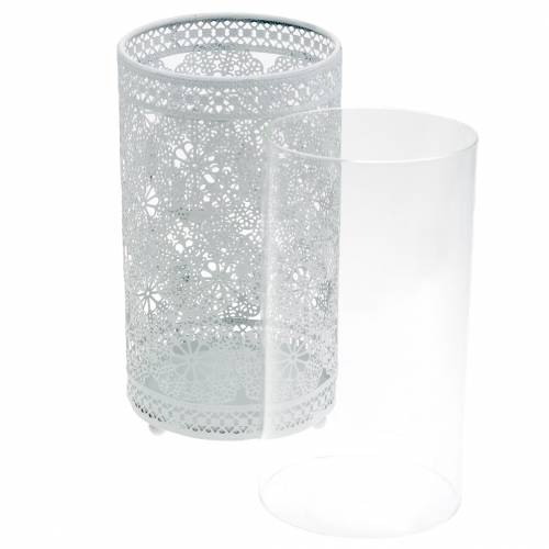 Floristik24 Lanterne hvid Ø11cm H20cm