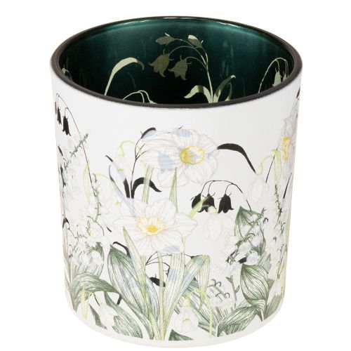 Floristik24 Dekorativ glaslanterne med bladdesign til stilfulde boligtilbehør, 8 cm, 4 stk.