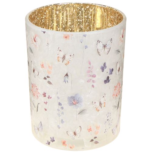 Glasfyrfadsstage med sommerfuglemotiv til hyggelige stunder, 12,5 cm, 2 stk.