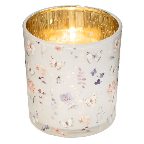 Artikel Dekorativ glaslanterne med sommerfugledesign til stilfulde boligtilbehør, 8 cm, 4 stk.