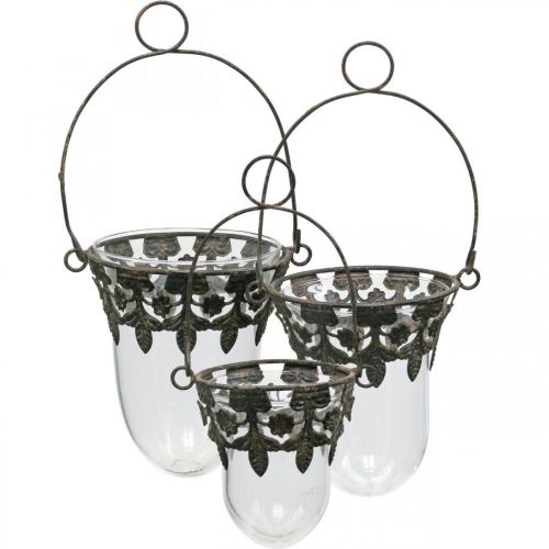 Lanterneglas til ophængning af dekoration 24/28/30cm sæt af 3