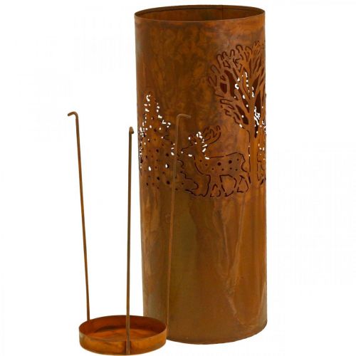 Floristik24 Lysestage rust look dekoration hjorte 30/38,5/45 cm sæt med 3