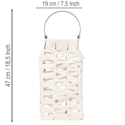 Hængende lanterne, sommerdekoration, makrame H35,5 cm B19 cm | Floristik24.dk