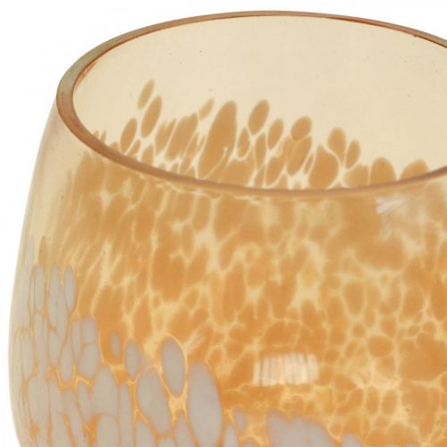 Artikel Lanterne glas fyrfadsstage glas dekoration brun hvid Ø8cm 4 stk