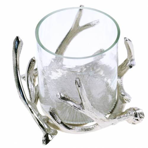 Floristik24 Vindlys gevir sølv Ø16cm H11cm