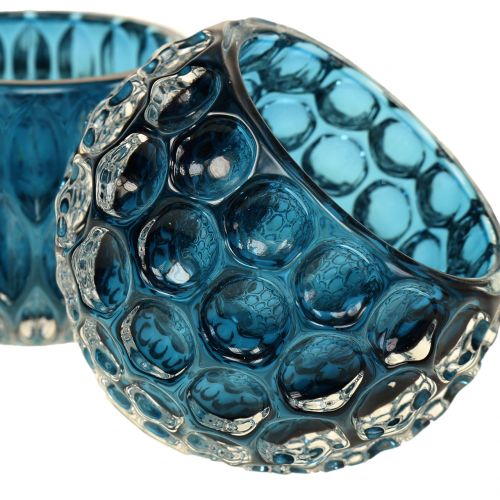 Floristik24 Glaslanterner mørkeblå Ø8cm H6cm 2stk