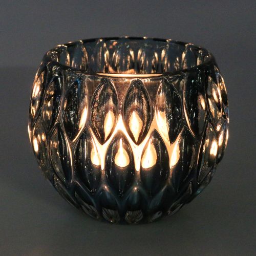 Floristik24 Glaslanterne Mørkeblå Ø11,5cm H9cm