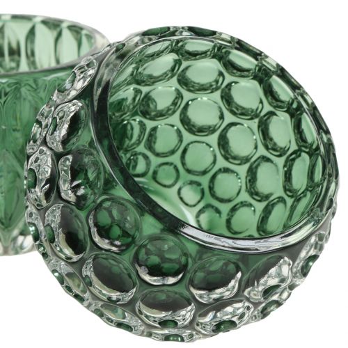 Floristik24 Lanterneglas mørkegrøn Ø8cm H6cm 2stk