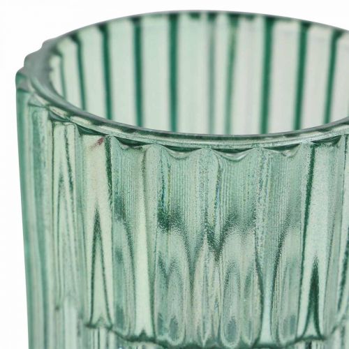 Artikel Lanterne glas ribbet fyrfadsstage Ø5,5cm H6cm 4stk