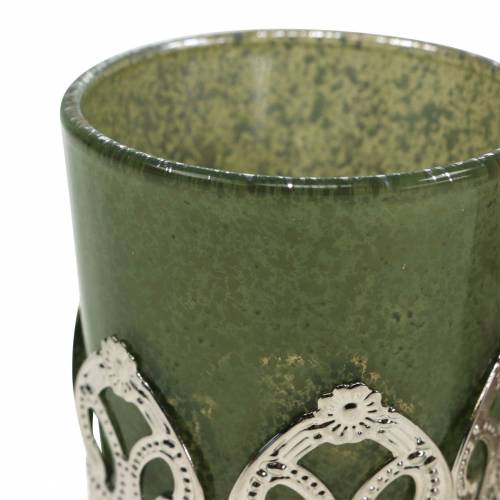 Floristik24 Lykteglas metaldekoration grøn syrin Ø5.5cm H5.5cm 4stk