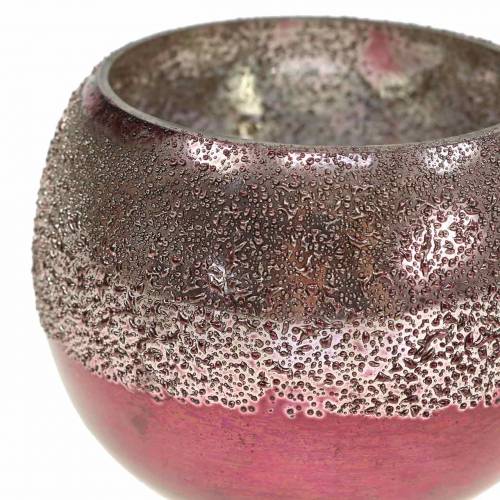 Floristik24 Lanterne glas pink Ø8,5cm H6,5cm 4 stk