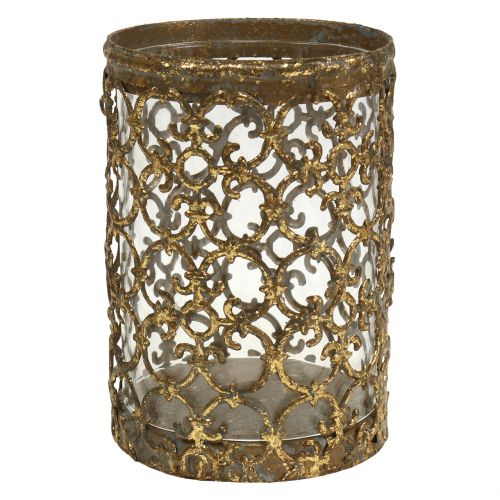 Lanterne guld antik Ø8cm H11,5cm 1 stk