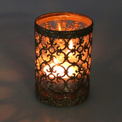 Floristik24 Lanterne guld antik Ø8cm H11,5cm 1 stk