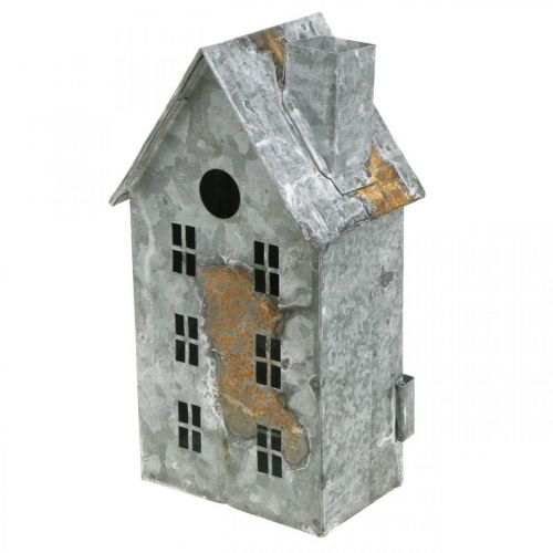 Floristik24 Lanternehus metal shabby chic vasket hvid, rust H20cm