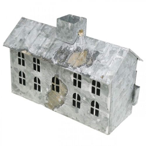 Artikel Lanternehusmetal, dekoration til jul, shabby chic, hvidvasket, antik look H12,5cm L17,5cm