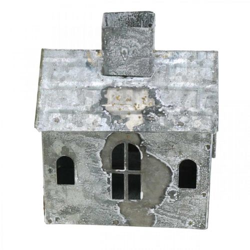 Lanternehus metal shabby chic vasket hvid, rust H11cm