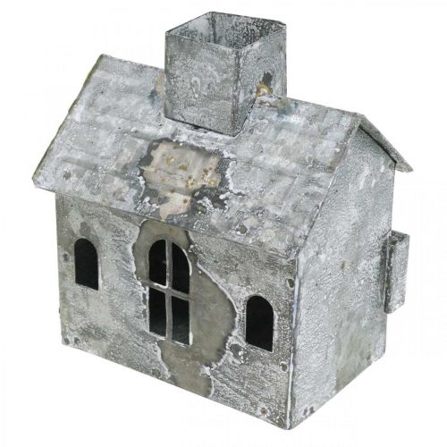Artikel Lanternehus metal shabby chic vasket hvid, rust H11cm