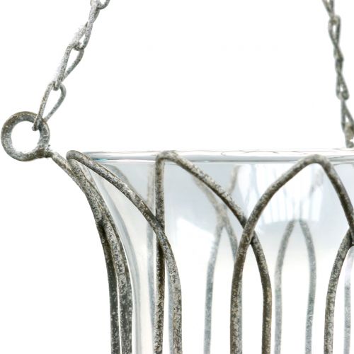 Floristik24 Vindlys til hængende grå Ø14cm H45cm