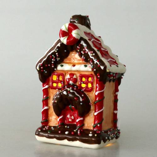 Floristik24 Lanterne Knusperhaus Bisquit, brun H16cm