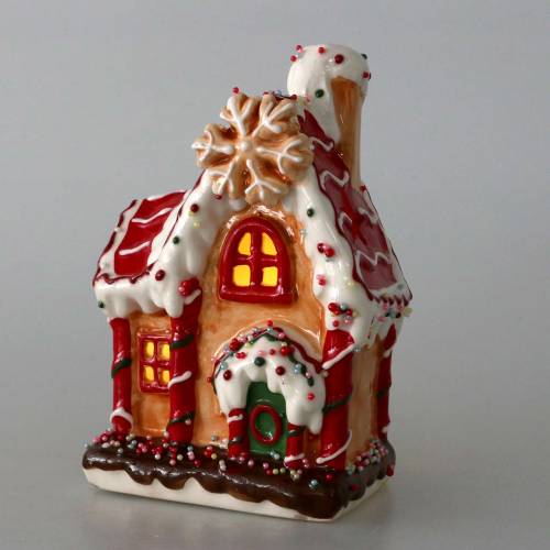 Floristik24 Lanterne Knusperhaus Bisquit, hvid H16cm